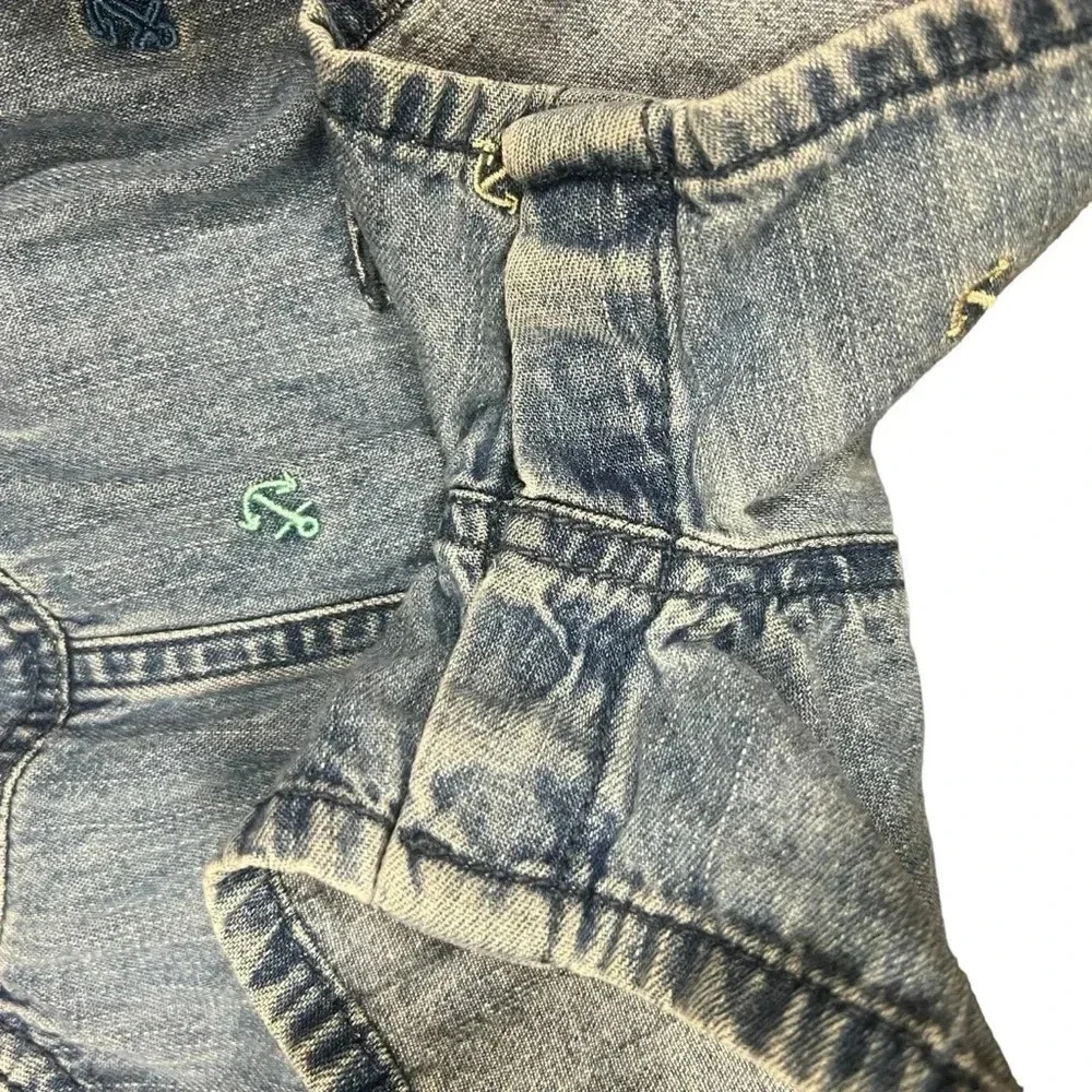 OshKosh B’gosh denim 100% cotton nautical embroidered shortalls size 18 months